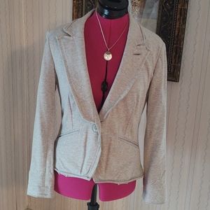 Coldwater Creek Jersey Knit Gray Blazer P6